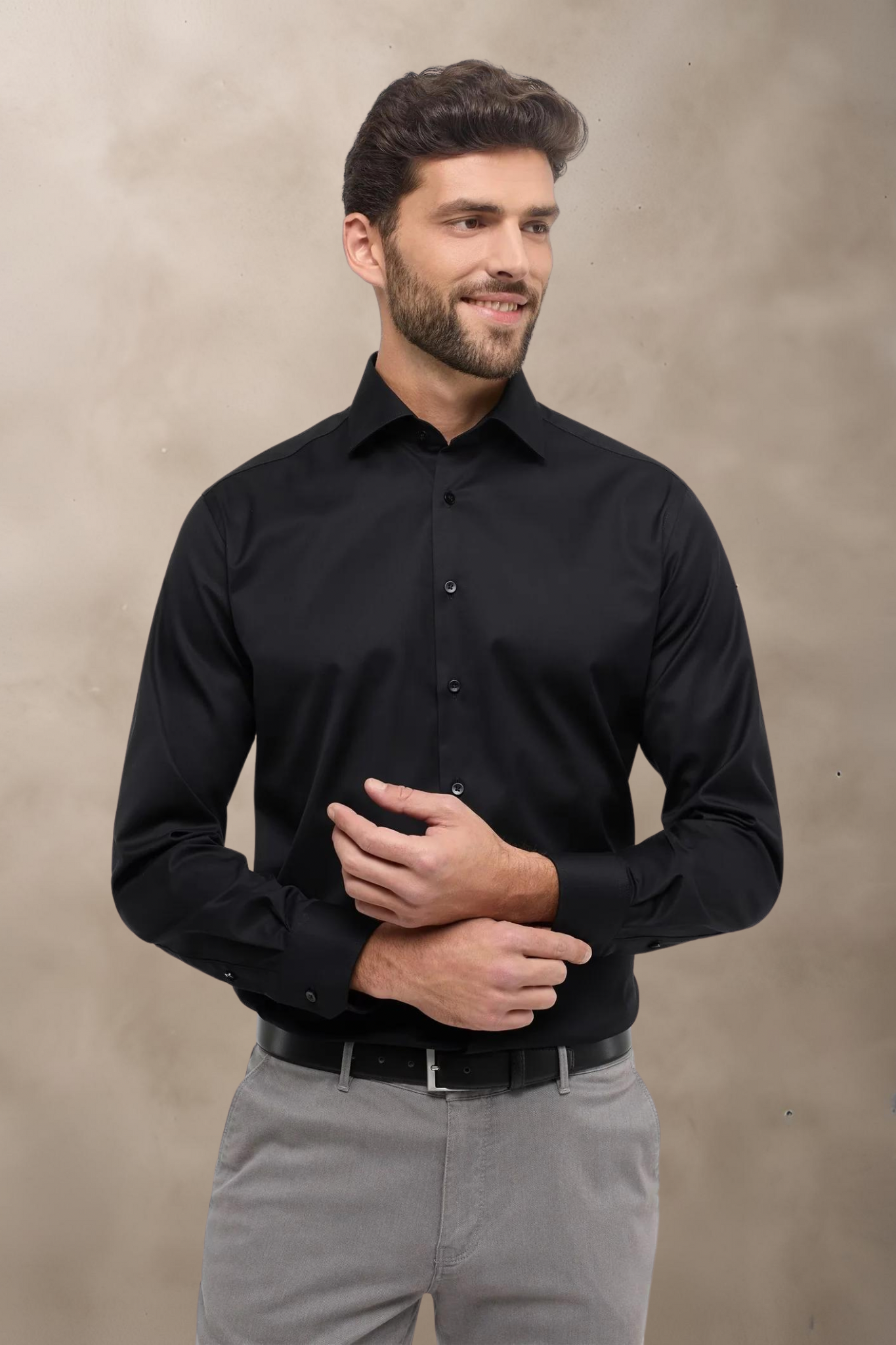 LANGE SKJORTER - Eterna Ensfarvet Modern Fit -  - Hr Ravn