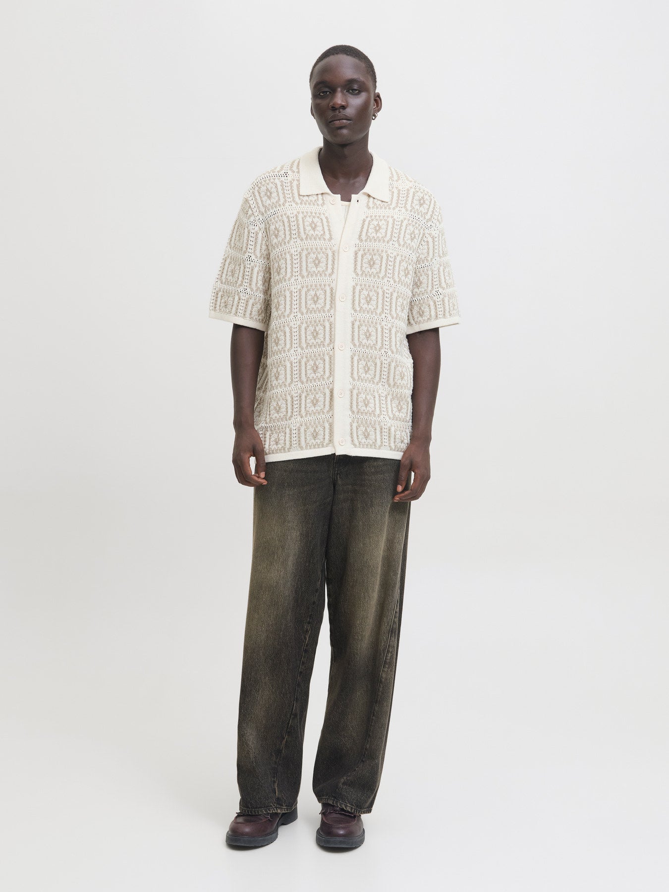 POLO SHIRTS - JORCOLIN KNIT CROCHET POLO STYD AW25 -  - Hr Ravn