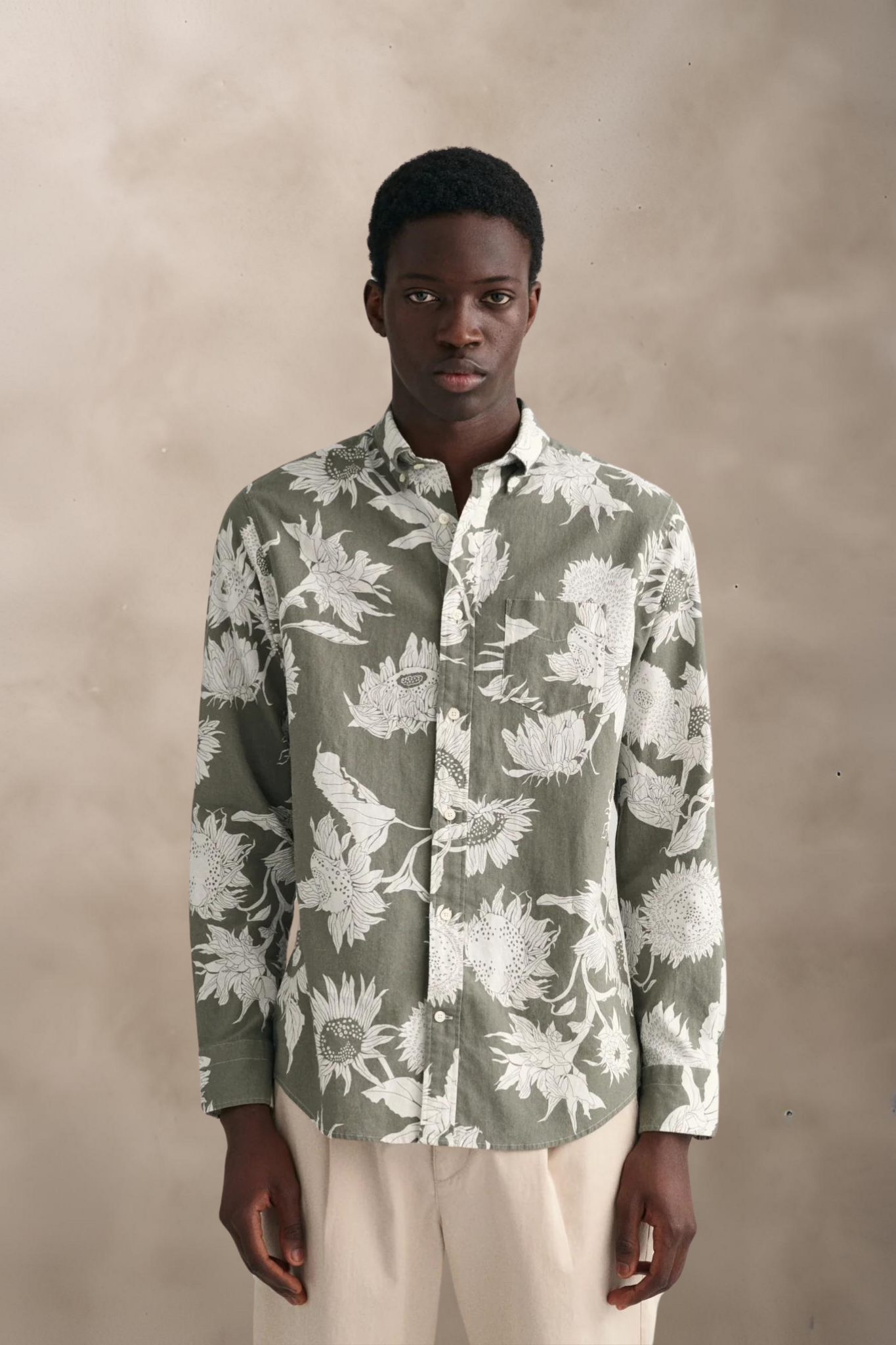 LANGE SKJORTER - REG Cotton Linen Sunflower -  - Hr Ravn