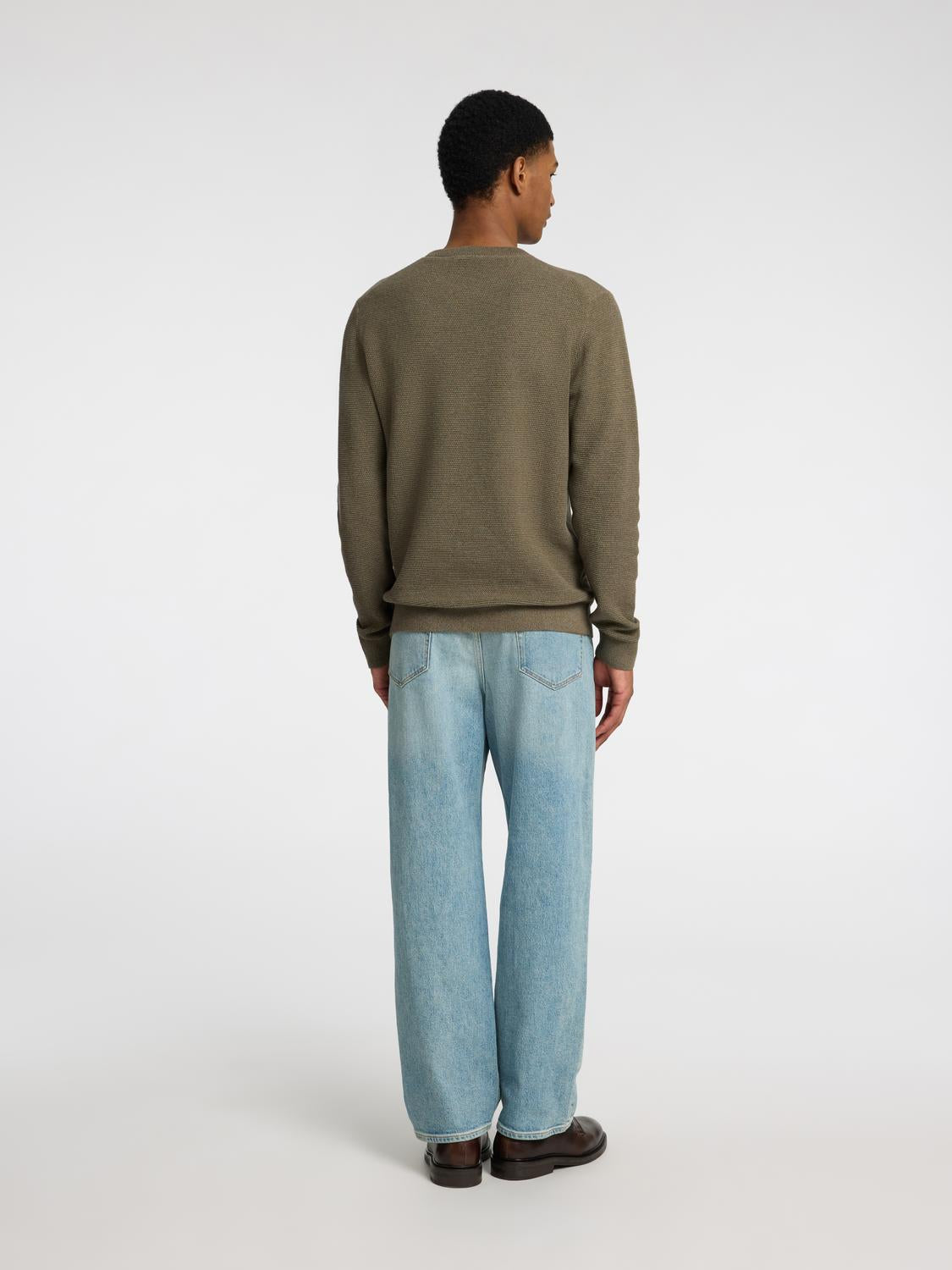 Pullovers - Slhross Ls Knit Structure Crew Neck Noos -  - Hr Ravn