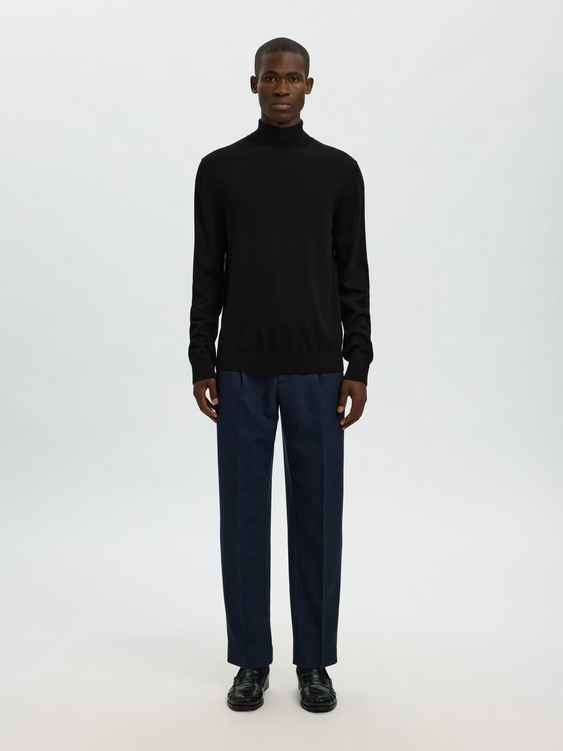 STRIK - Slhtray Ls Knit Merino Roll Neck Noos -  - Hr Ravn