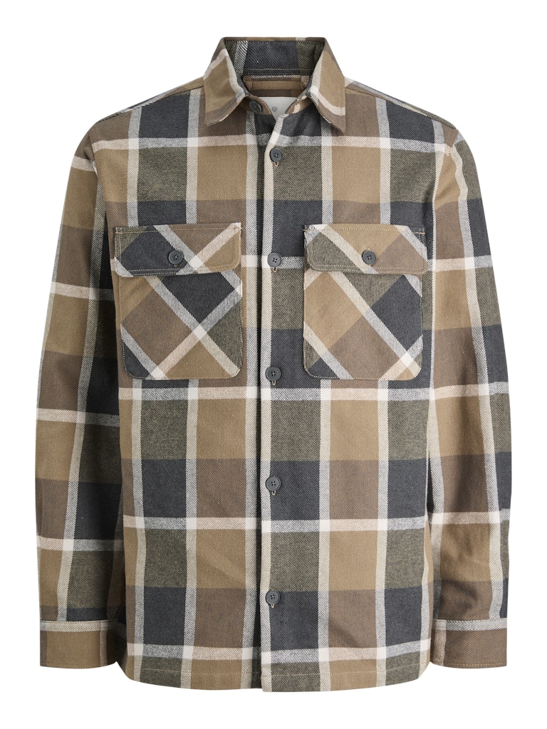 JPRRAYLE MELANGE CHECK L/S OVERSHIRT SN