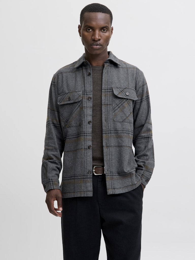 JPRRAYLE MELANGE CHECK L/S OVERSHIRT SN