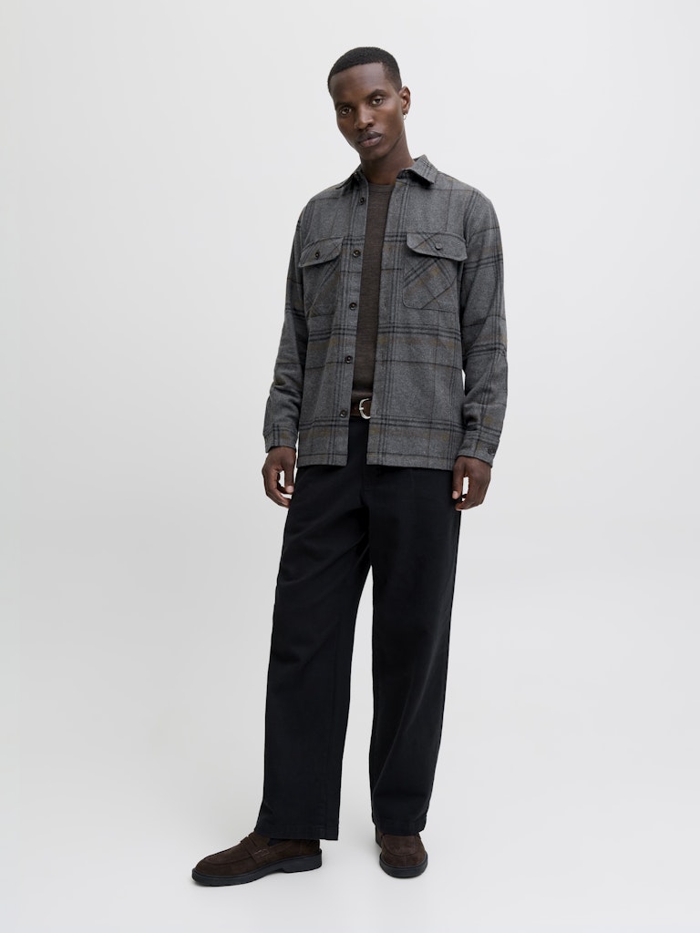 JPRRAYLE MELANGE CHECK L/S OVERSHIRT SN