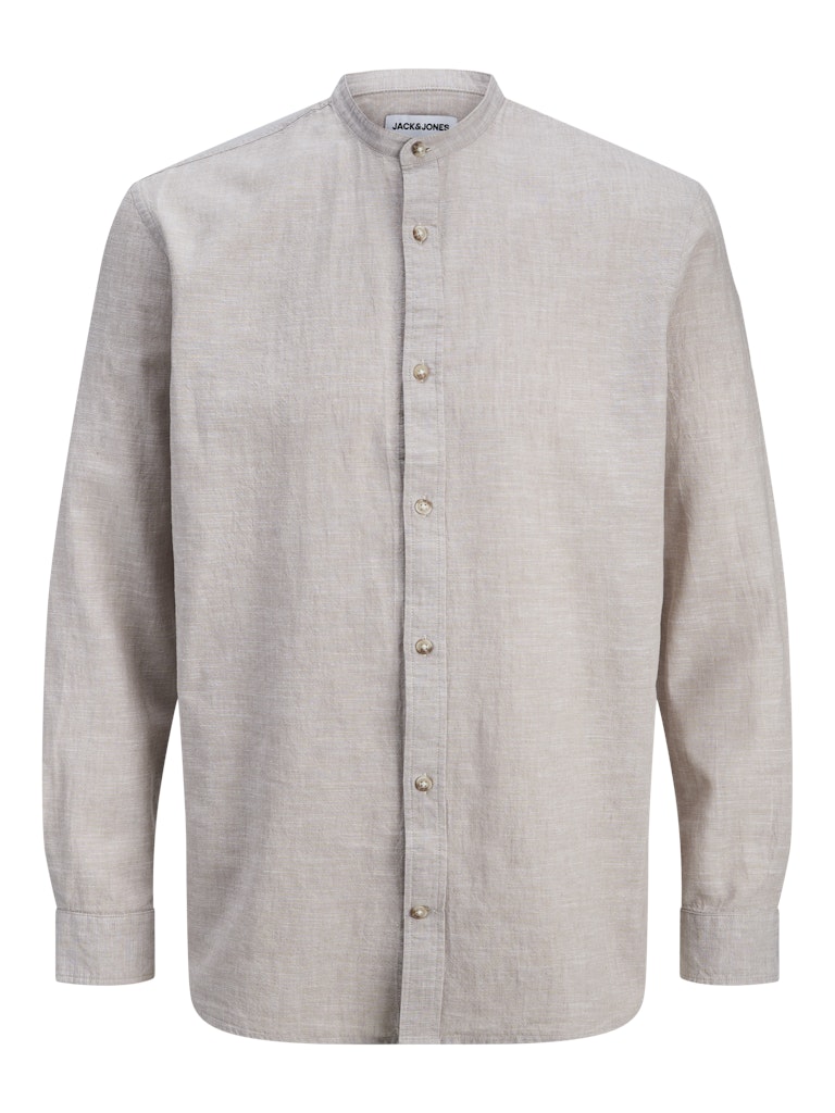 JJESUMMER LINEN BLEND BAND SHIRT L/S SN