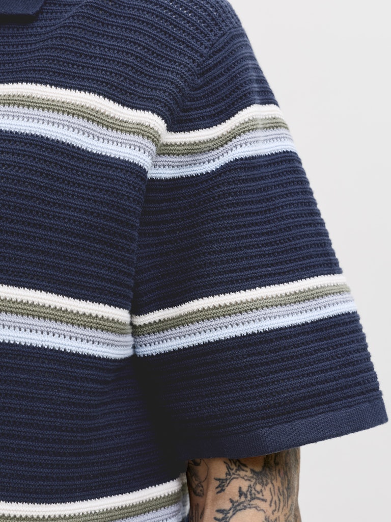 POLO SHIRTS - JORMAINE KNIT STRIPE POLO SN -  - Hr Ravn