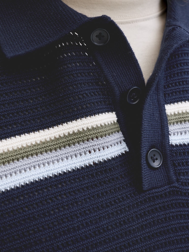 POLO SHIRTS - JORMAINE KNIT STRIPE POLO SN -  - Hr Ravn