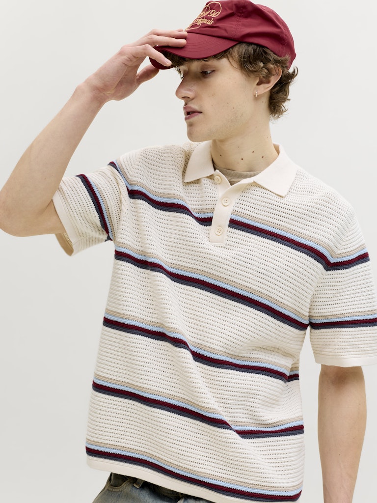 POLO SHIRTS - JORMAINE KNIT STRIPE POLO SN -  - Hr Ravn