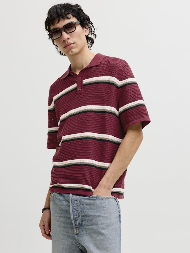 POLO SHIRTS - JORMAINE KNIT STRIPE POLO SN -  - Hr Ravn