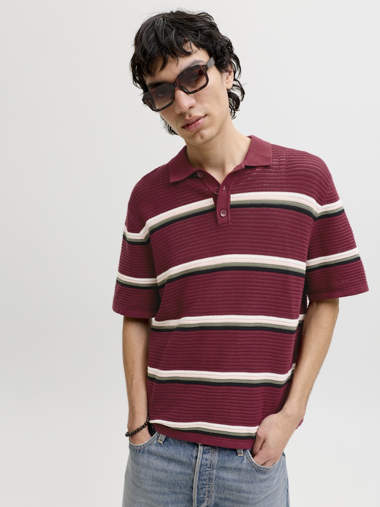 POLO SHIRTS - JORMAINE KNIT STRIPE POLO SN -  - Hr Ravn