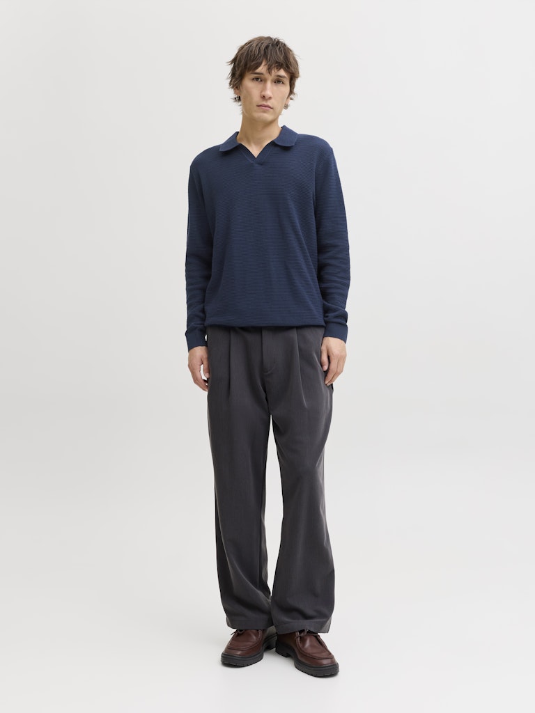 STRIK - JPRBLURILEY KNIT SPLIT NECK LS SN -  - Hr Ravn