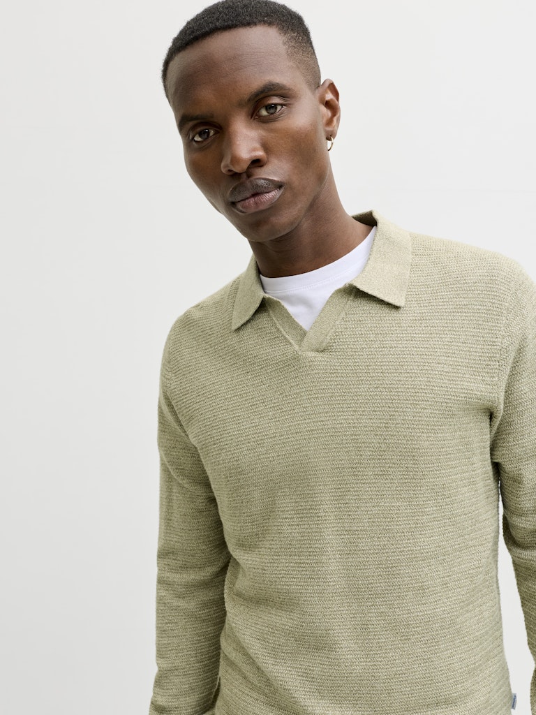STRIK - JPRBLURILEY KNIT SPLIT NECK LS SN -  - Hr Ravn
