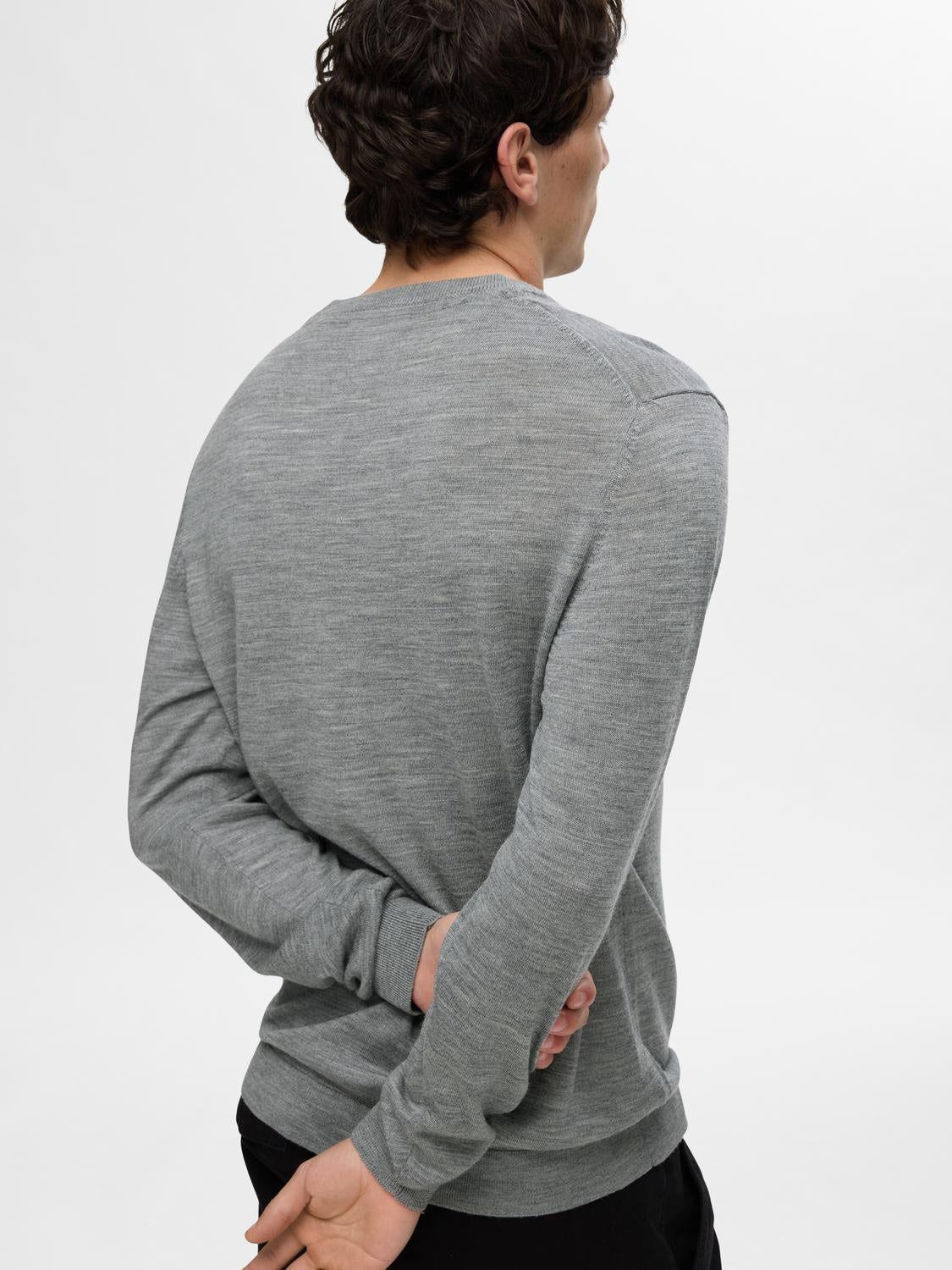 Slhtray Ls Knit Merino Crew Neck Noos