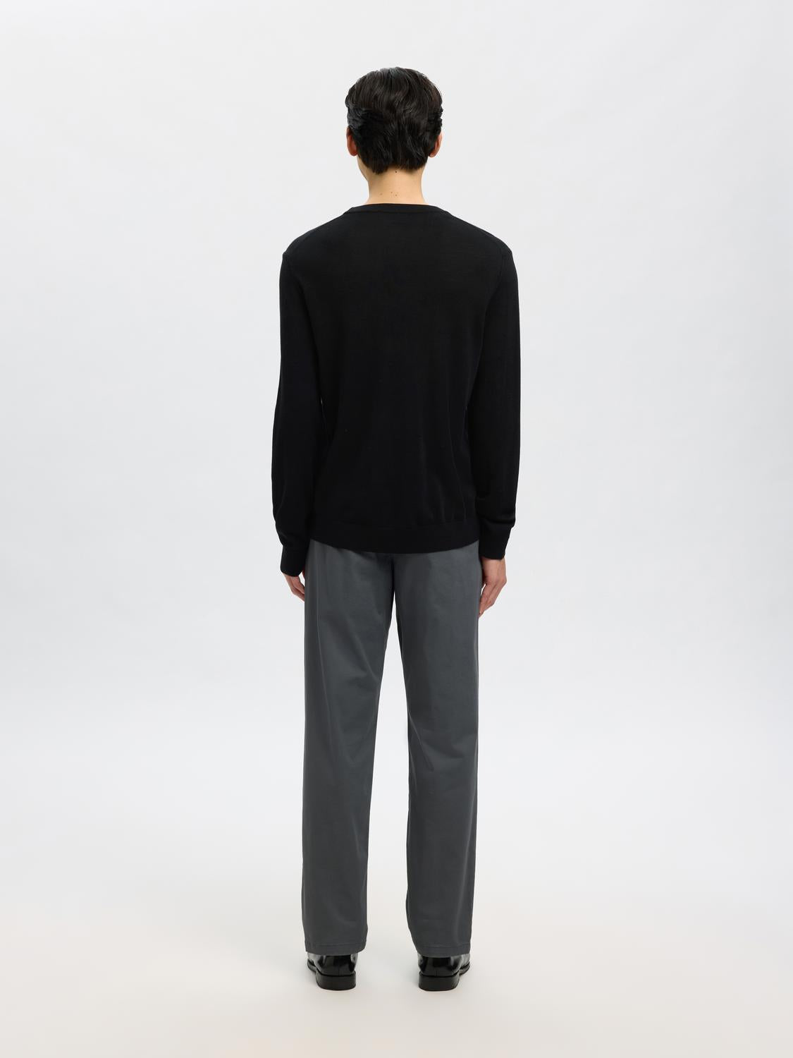 Slhtray Ls Knit Merino Crew Neck Noos
