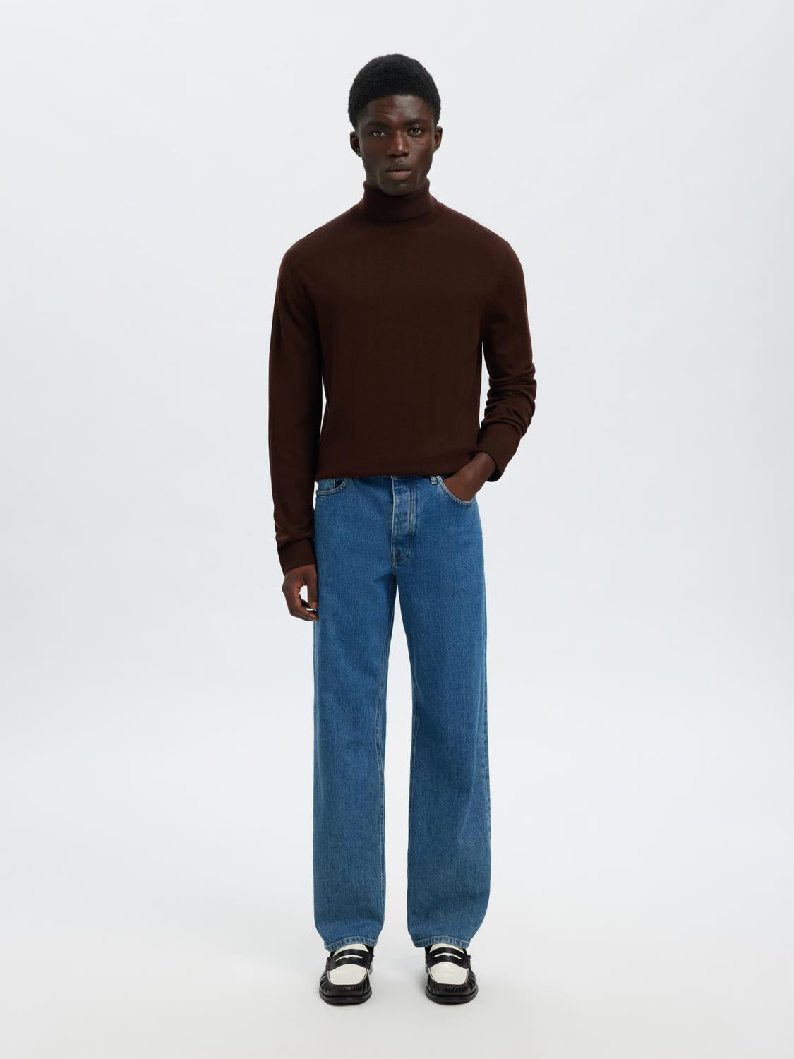 STRIK - Slhtray Ls Knit Merino Roll Neck Noos -  - Hr Ravn