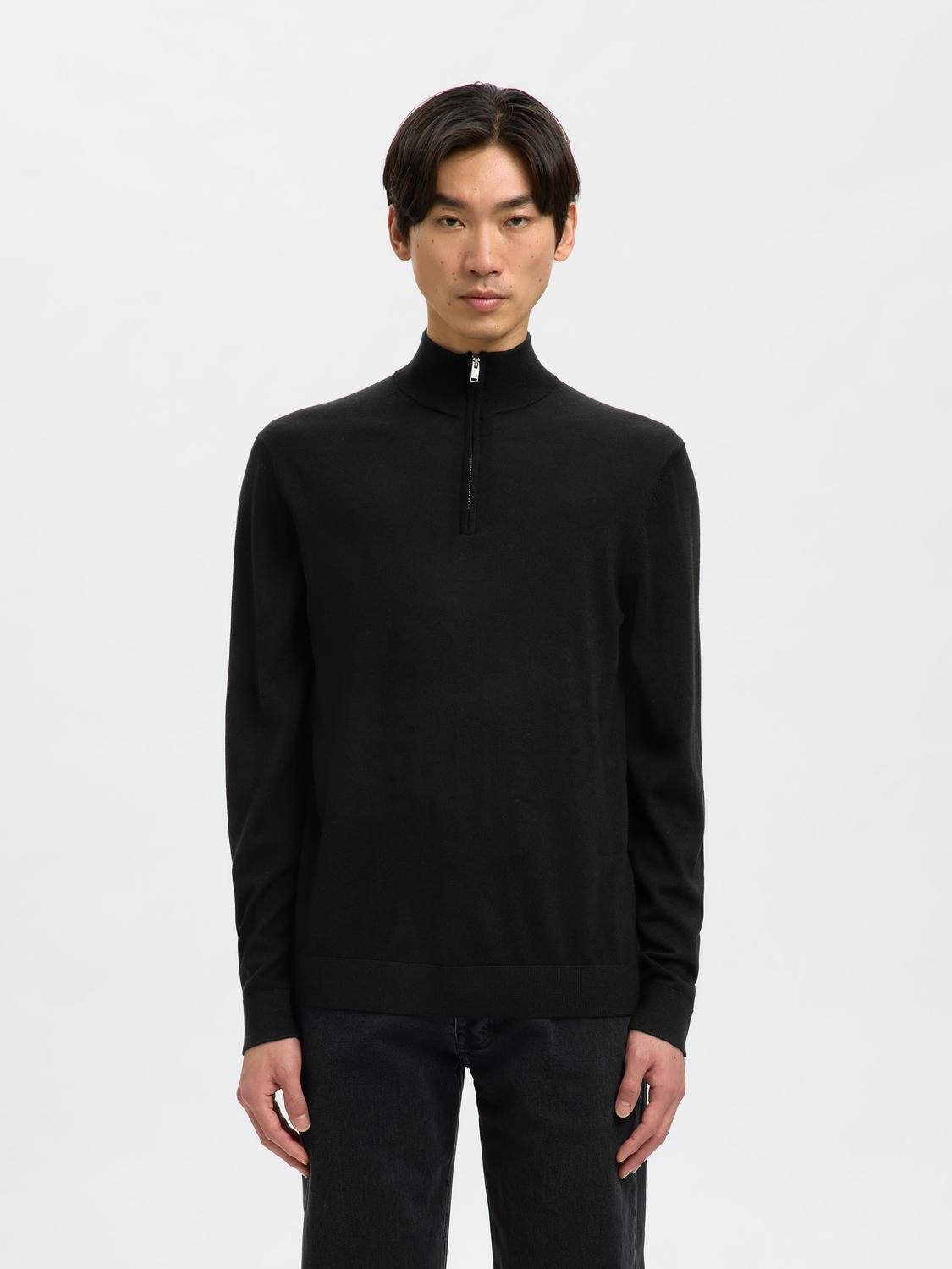 STRIK - Slhtray Ls Knit Merino Half Zip Noos -  - Hr Ravn