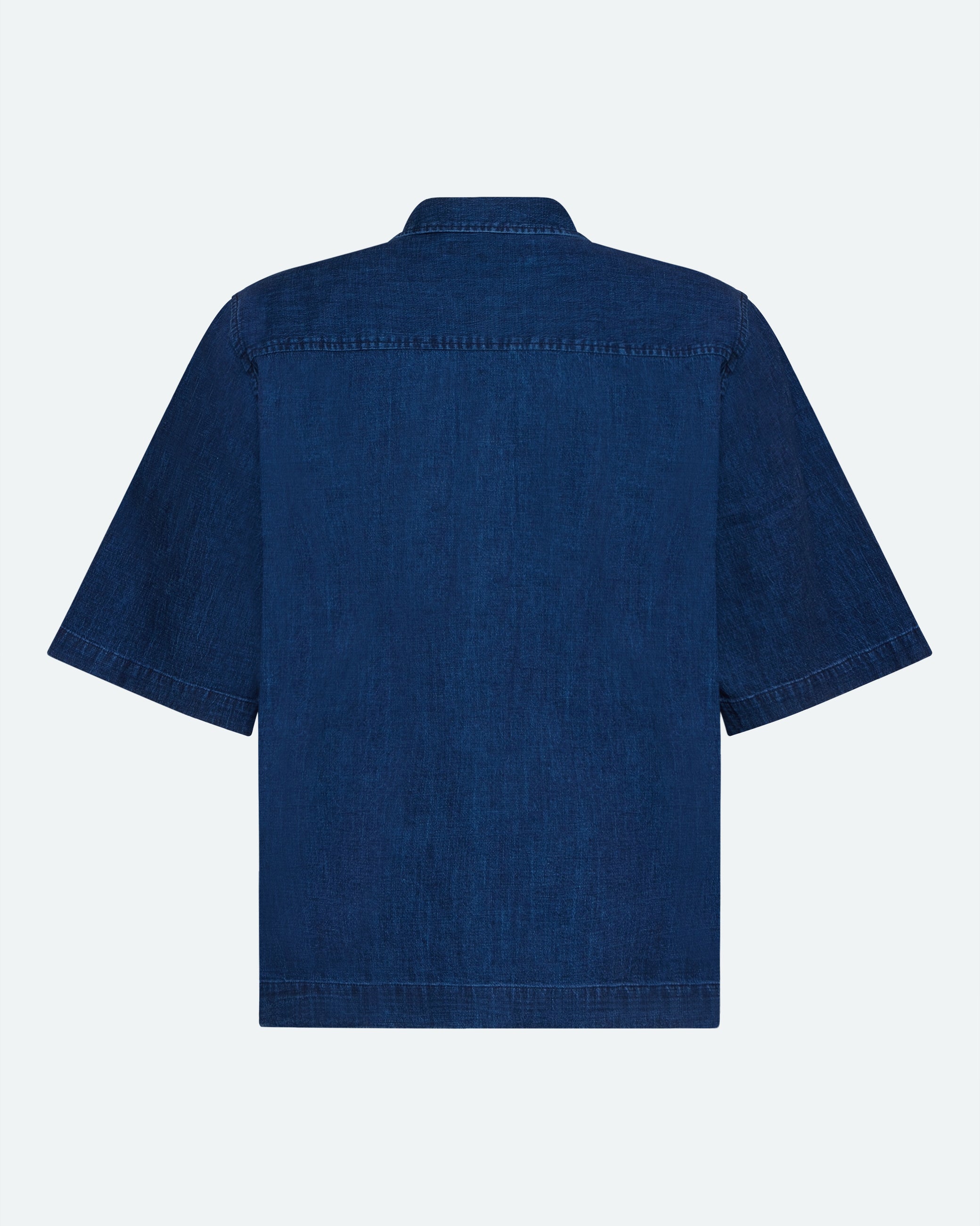 minimum male Lennon kortærmet skjorte i hørblanding 4239 Short Sleeved Shirt 3922 Sky Captain