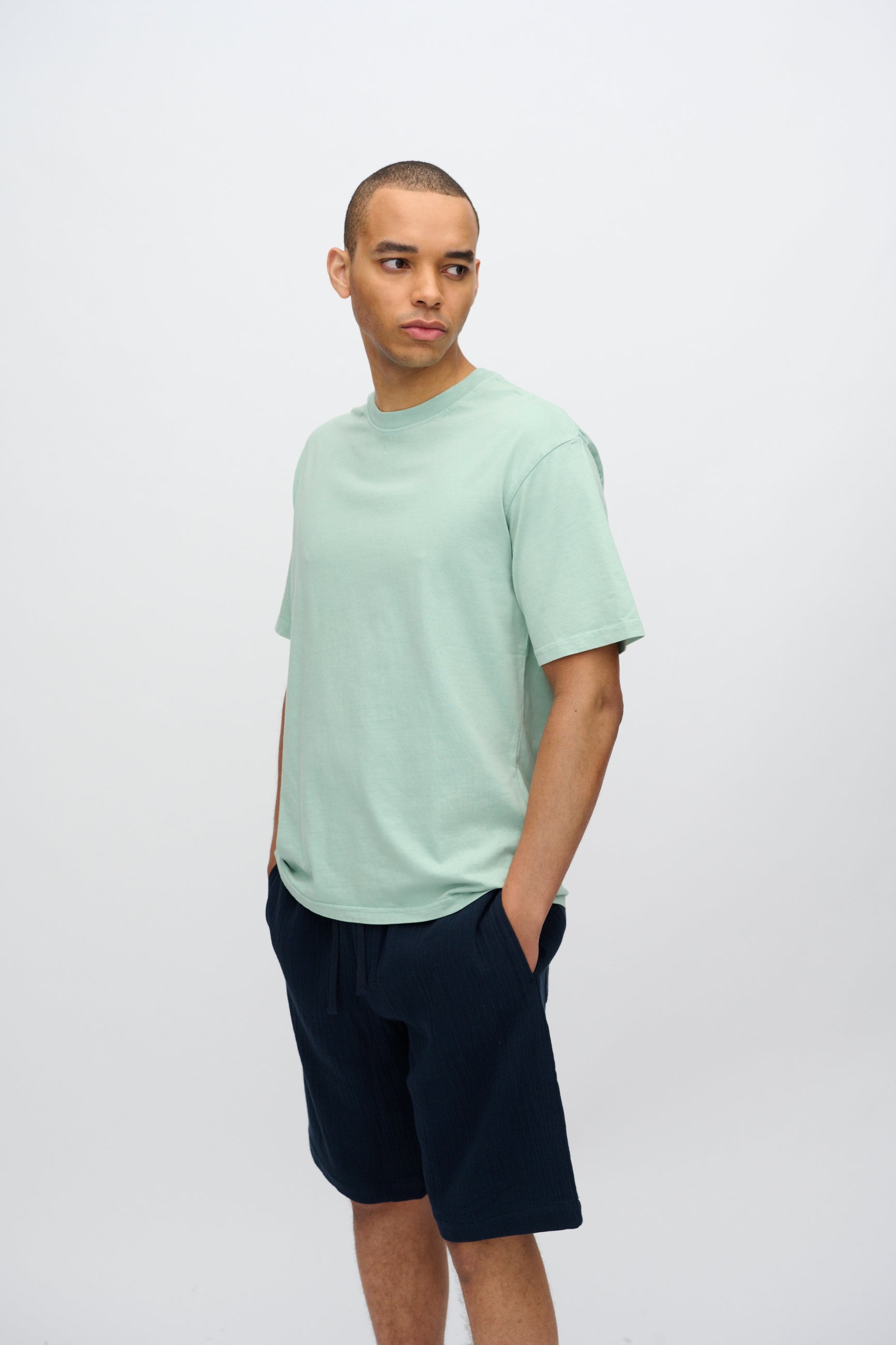 minimum male Lono kortærmet t-shirt 3412 Short Sleeved T-shirt 4706 Gray Mist