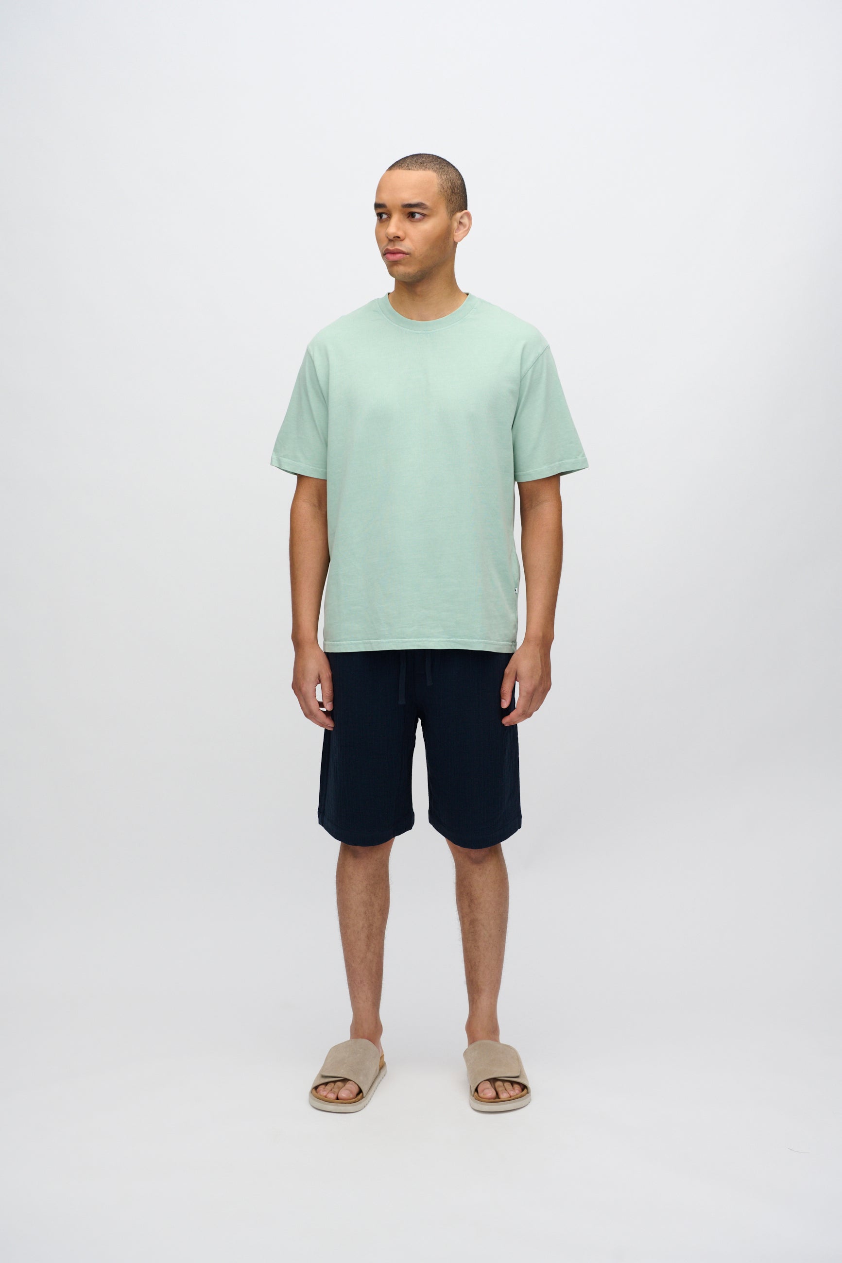 minimum male Lono kortærmet t-shirt 3412 Short Sleeved T-shirt 4706 Gray Mist