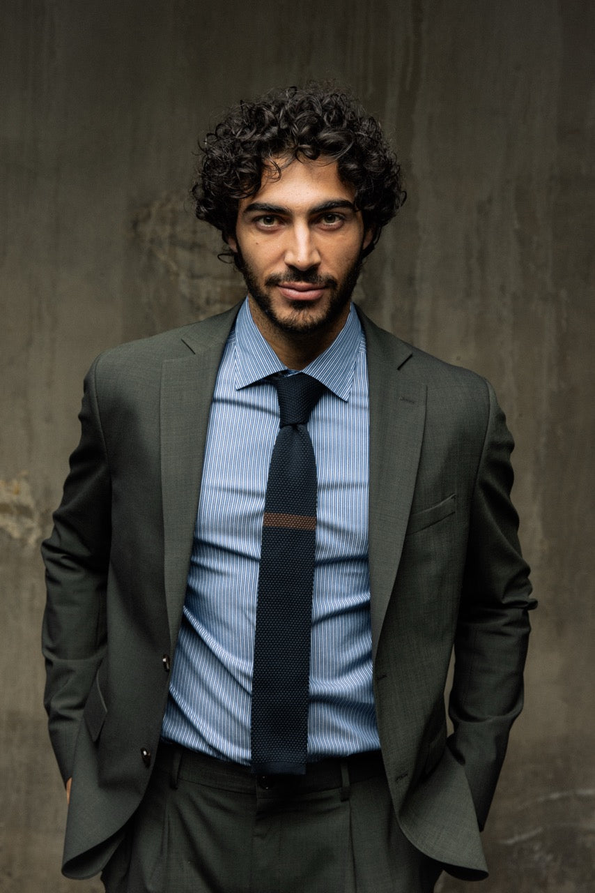 Mos Mosh Gallery James Dynamic Luxe Blazer i Dark Green – herreblazer i uldblanding