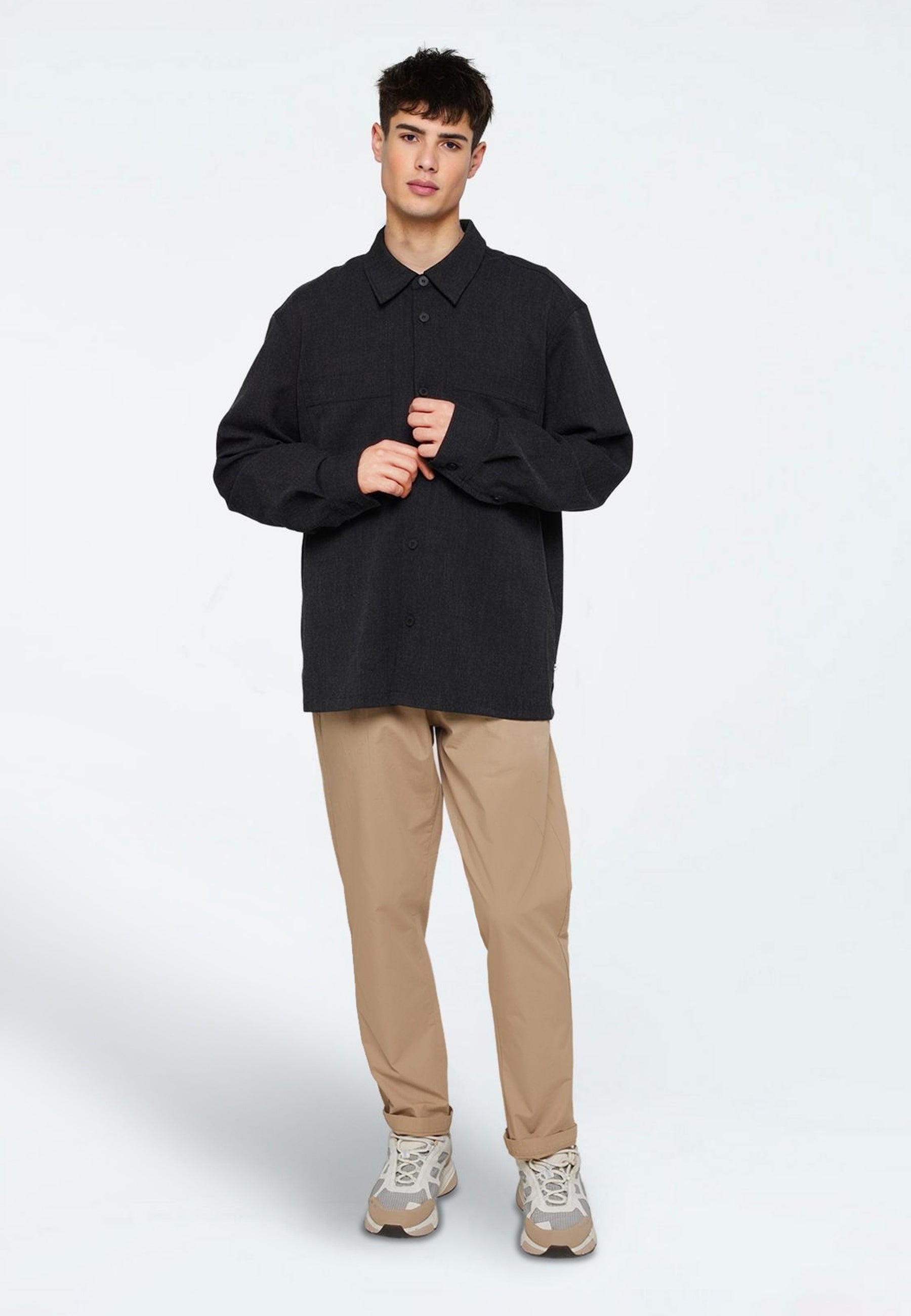 minimum male Maxson shirt 4383 Long Sleeved Shirt 999 Black