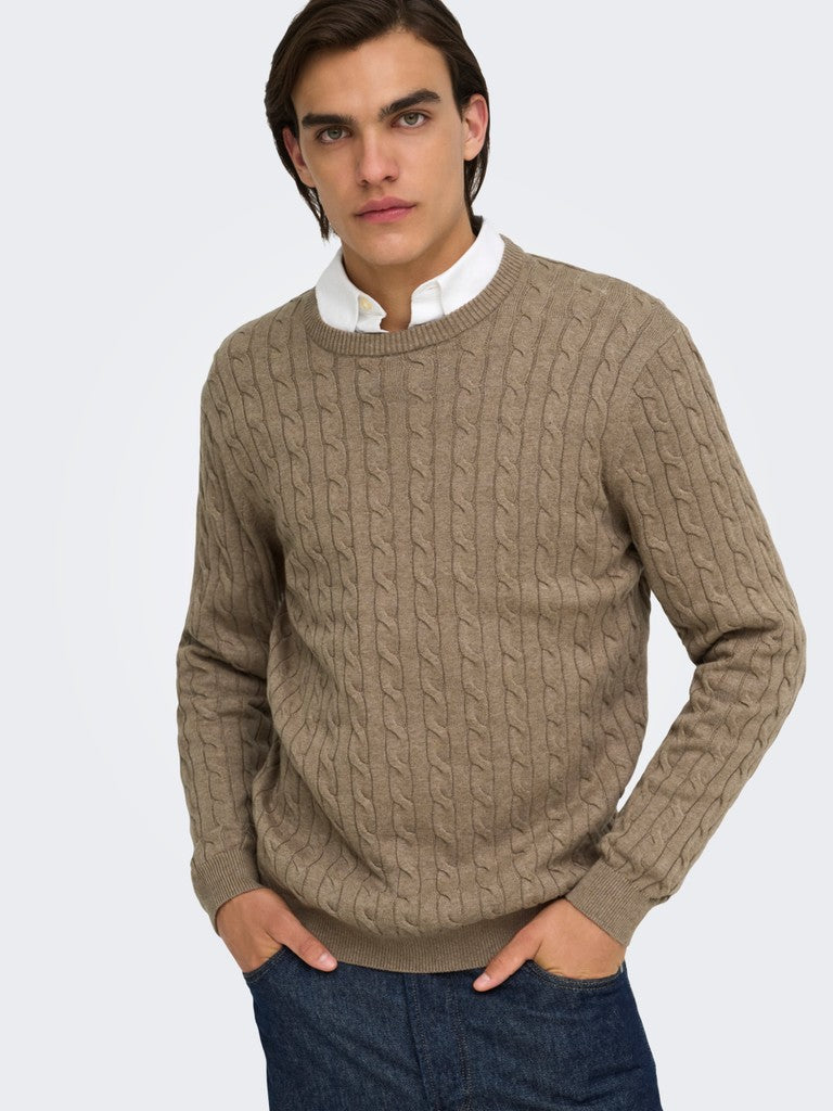 Onsloui Reg 12 Cabel Crew Knit Noos