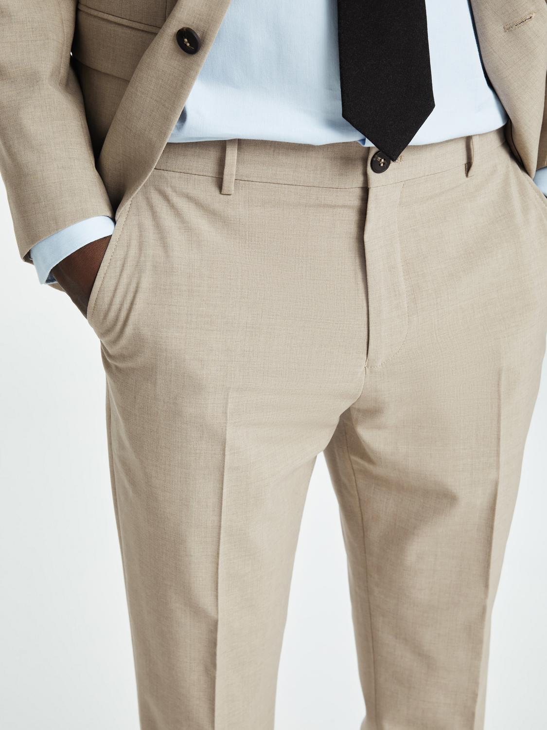 BUKSER - Slhslim-Theo Wool Blend Trs Flex Noos -  - Hr Ravn