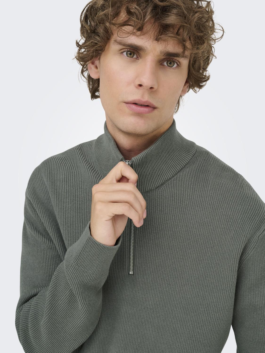 Onsphil Reg 12 Struc Half Zip Knit Noos
