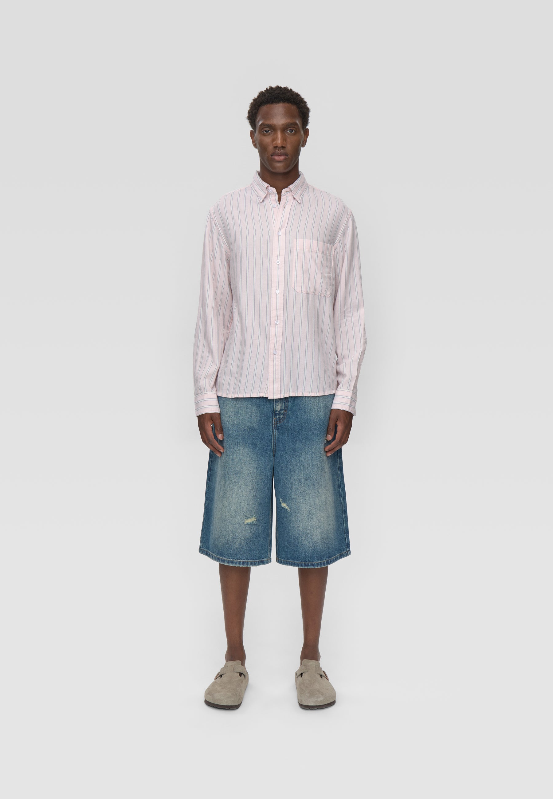 minimum male Pedro rlx ls striped shirt 4595 Long Sleeved Shirt 2904 Primrose pink