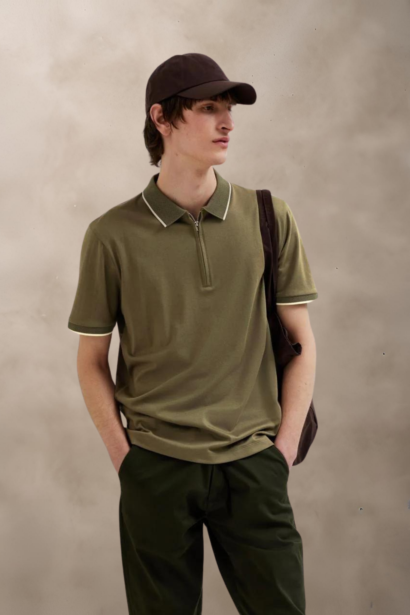 POLO - SLHFIGO ZIP SS POLO -  - Hr Ravn