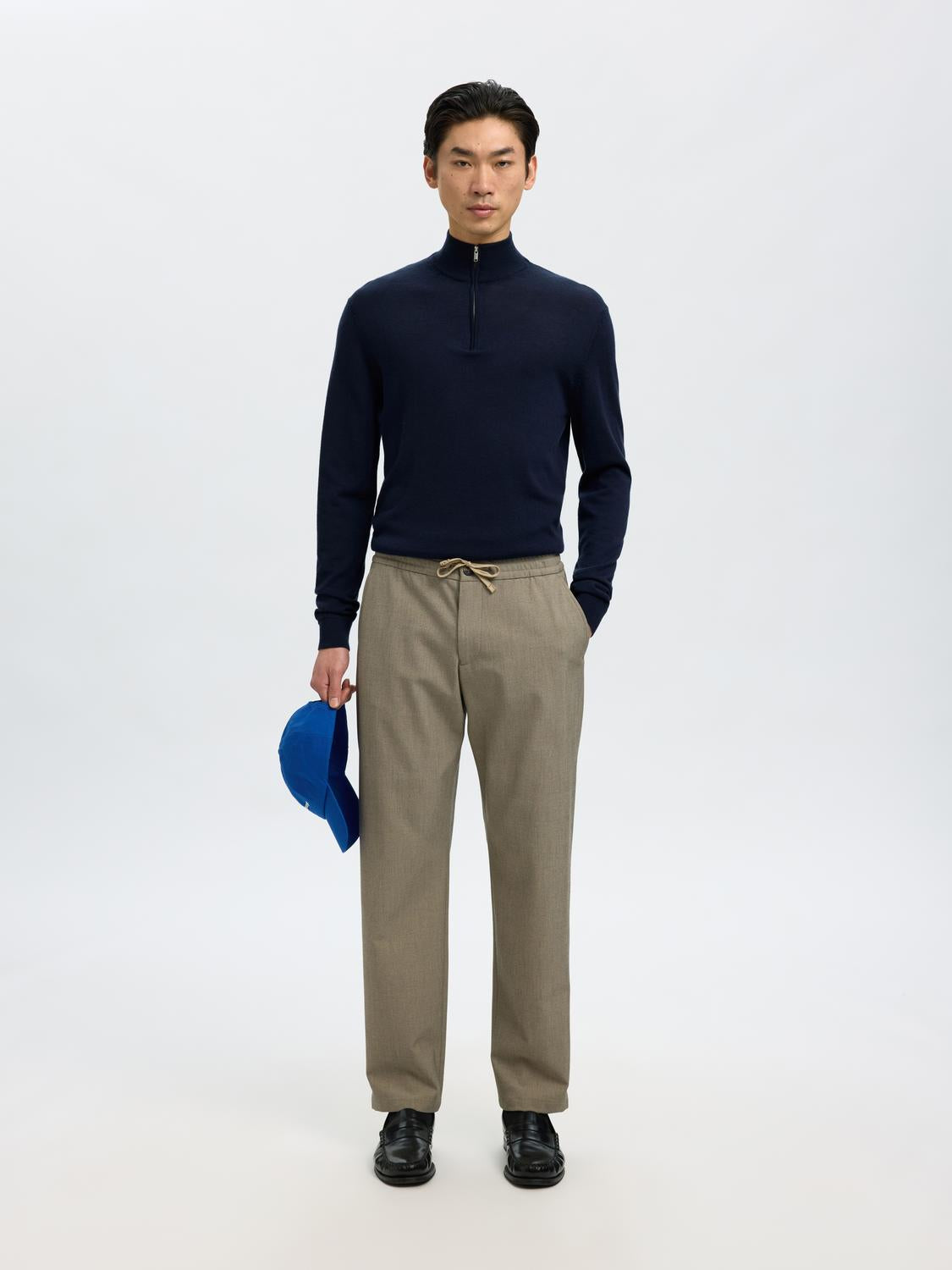 STRIK - Slhtray Ls Knit Merino Half Zip Noos -  - Hr Ravn