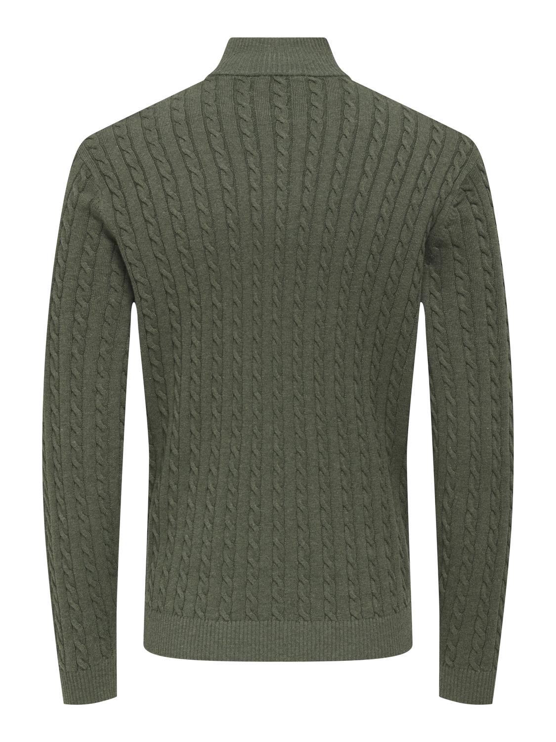 Pullovers - Onsloui Reg 12 Cabel Half Zip Knit Noos -  - Hr Ravn