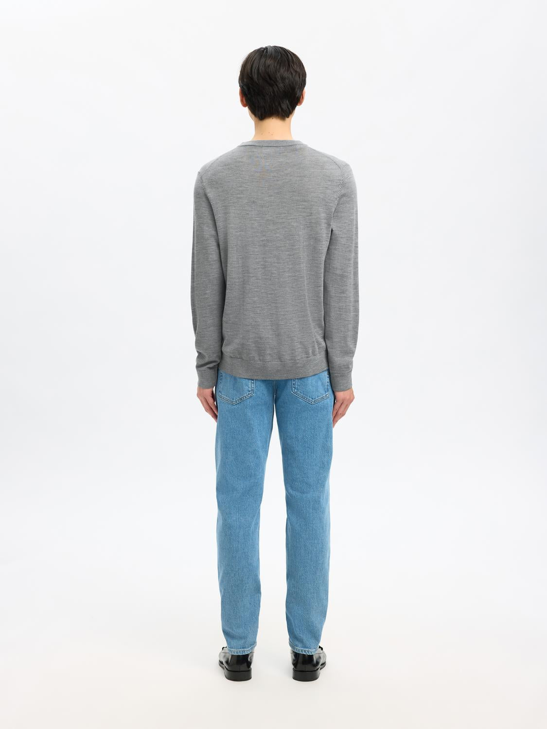 Slhtray Ls Knit Merino Crew Neck Noos