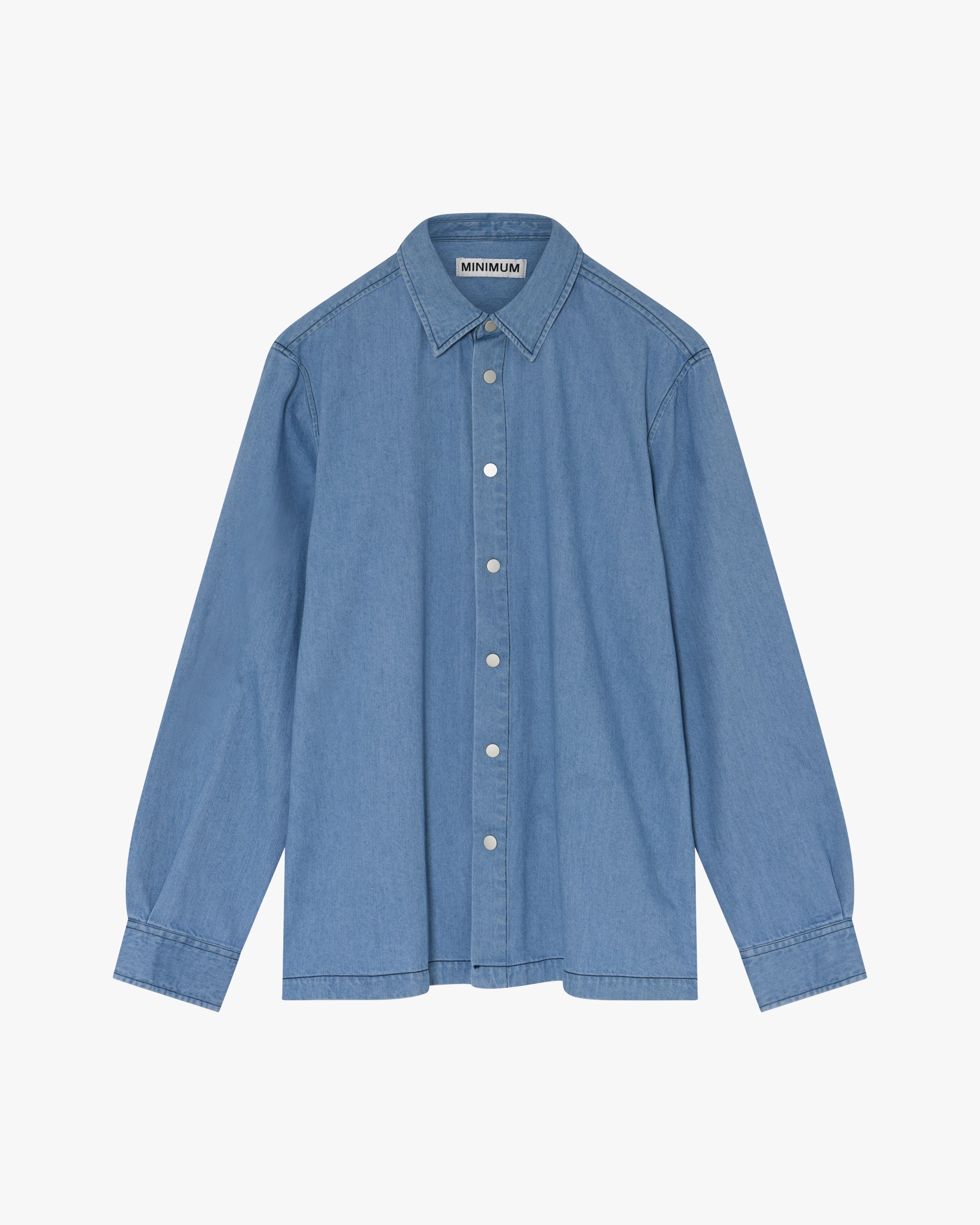 minimum male Randy denimskjorte 4131 Long Sleeved Shirt 2340 Blue Ashes
