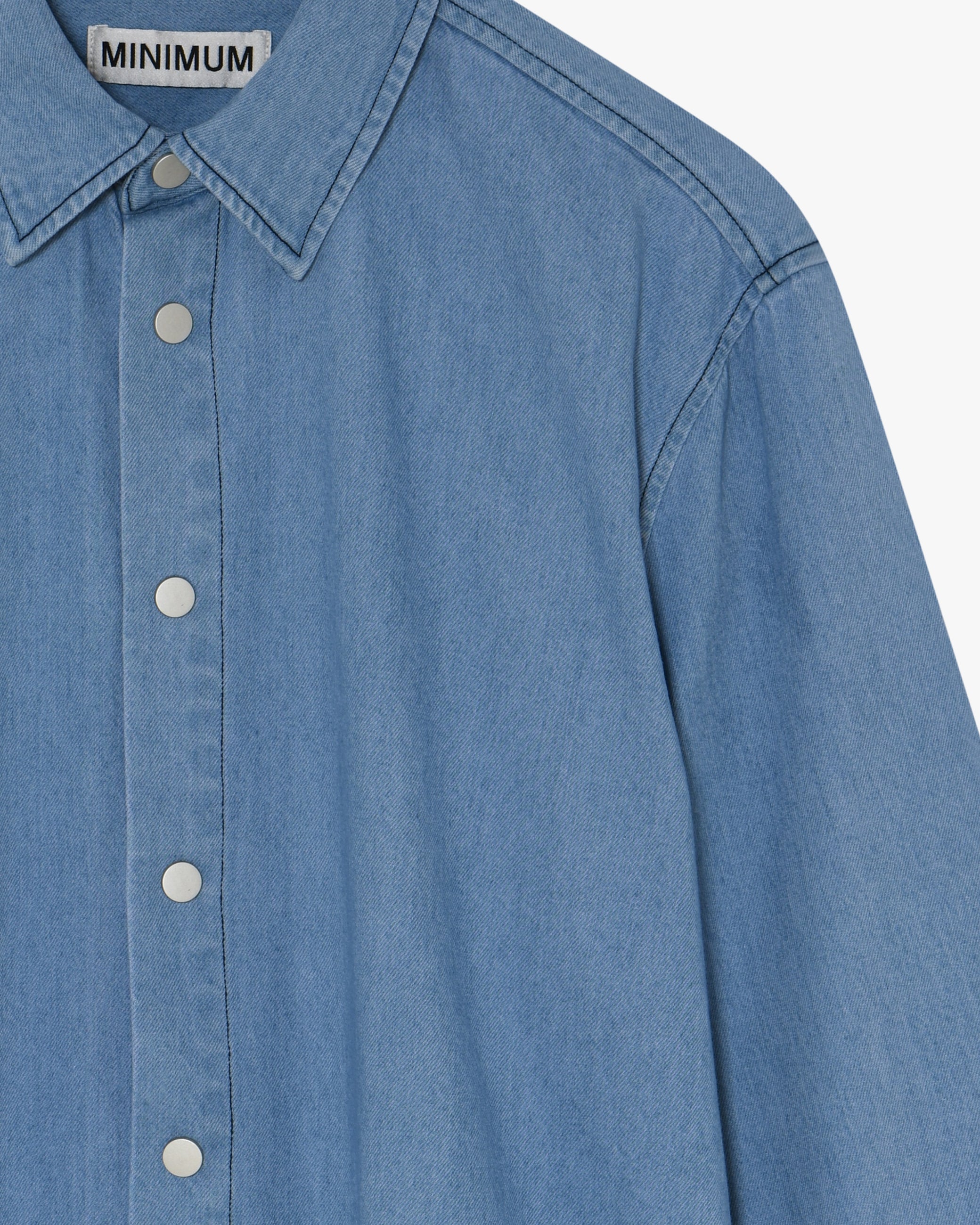 minimum male Randy denimskjorte 4131 Long Sleeved Shirt 2340 Blue Ashes