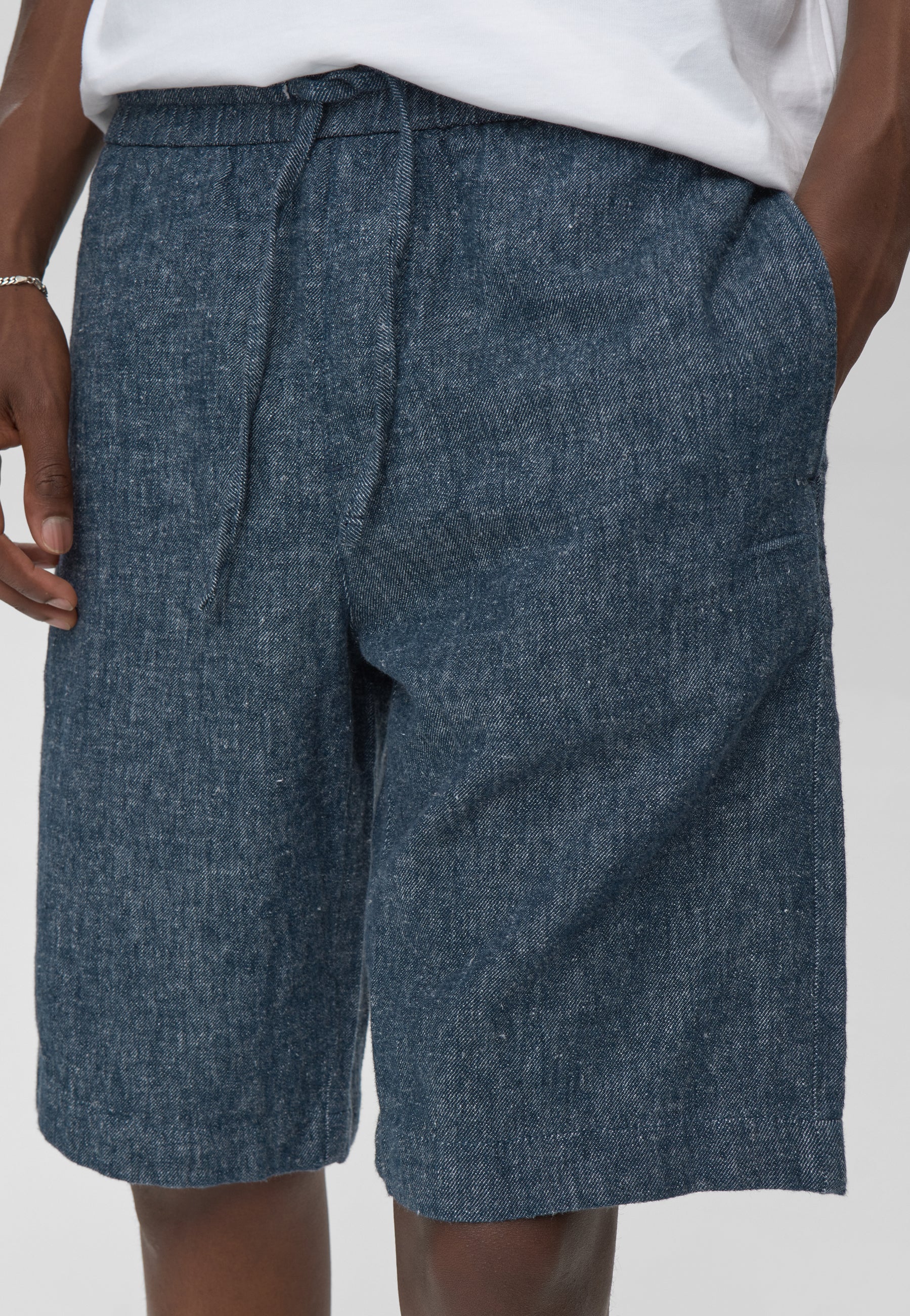 minimum male Raylan shorts i hør- og denimblanding 4128 Shorts 3922 Sky Captain