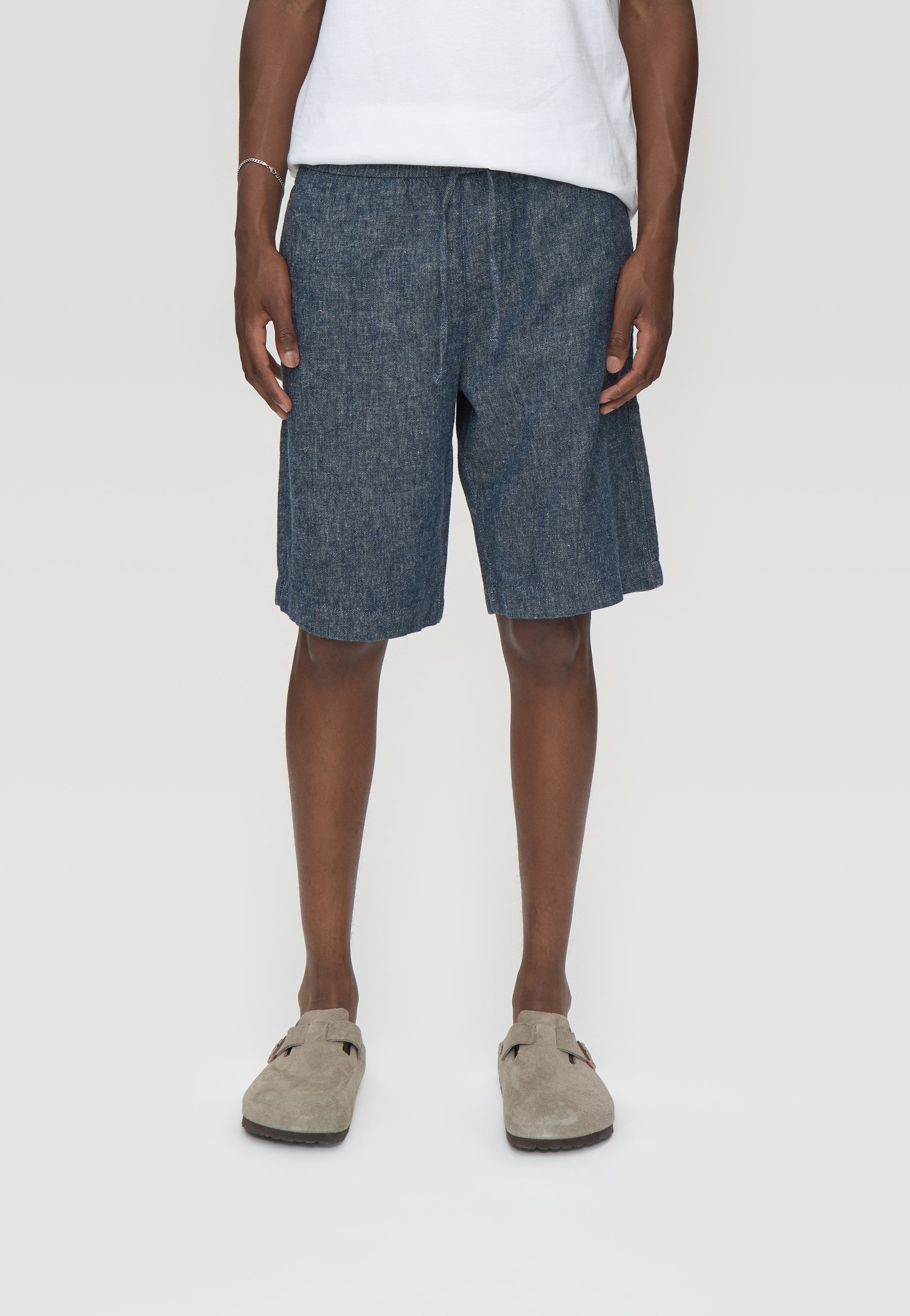 minimum male Raylan shorts i hør- og denimblanding 4128 Shorts 3922 Sky Captain