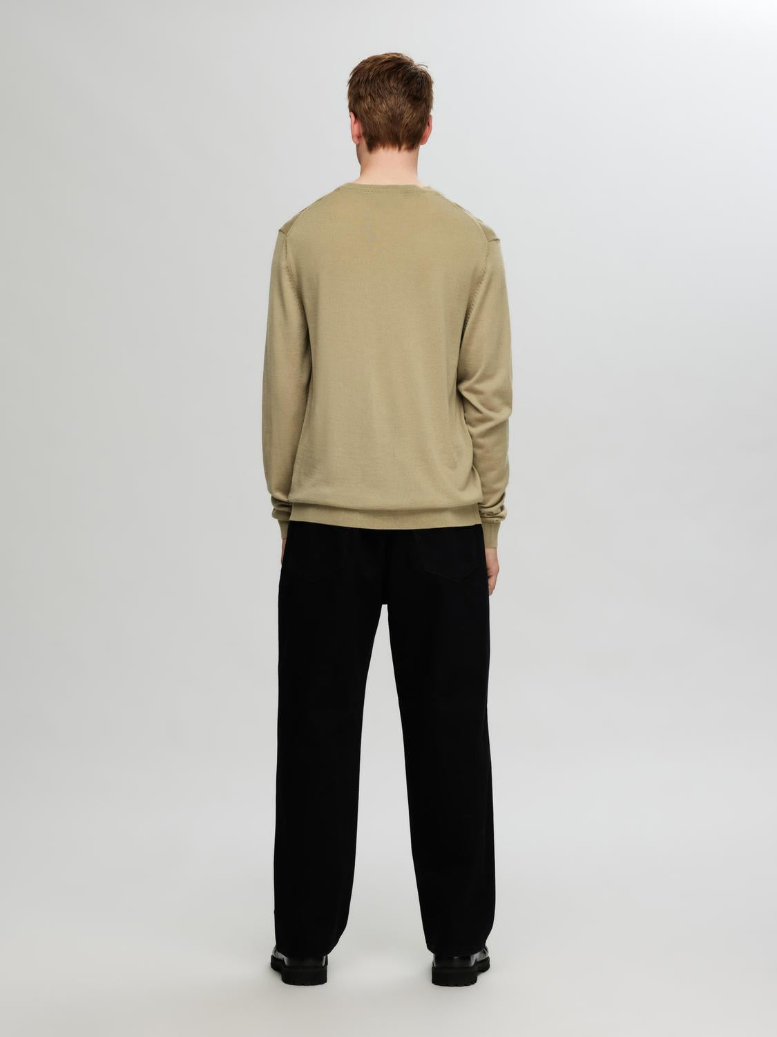 Slhtray Ls Knit Merino Crew Neck Noos