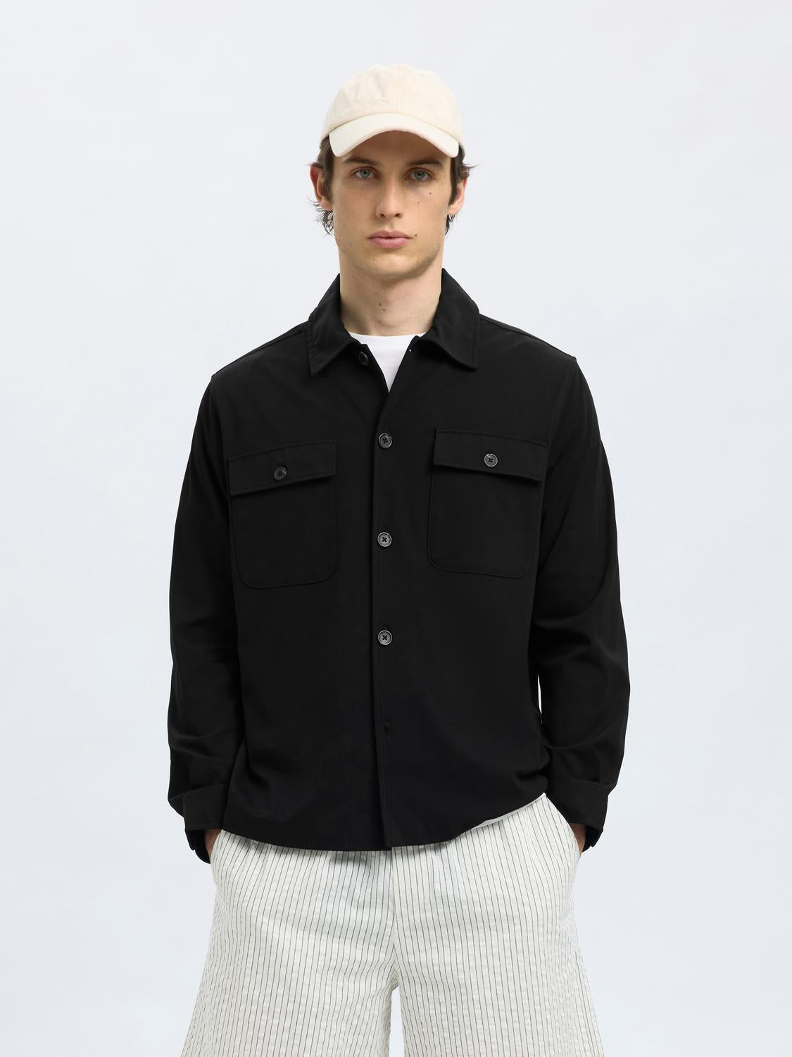 Shirts - Slhreg Lorent Bi-Stretch Overshirt Noos -  - Hr Ravn