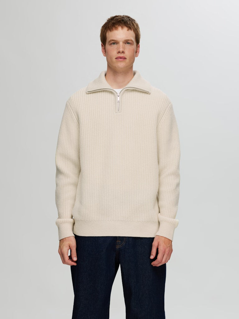 SLHLAND LS KNIT HALF ZIP