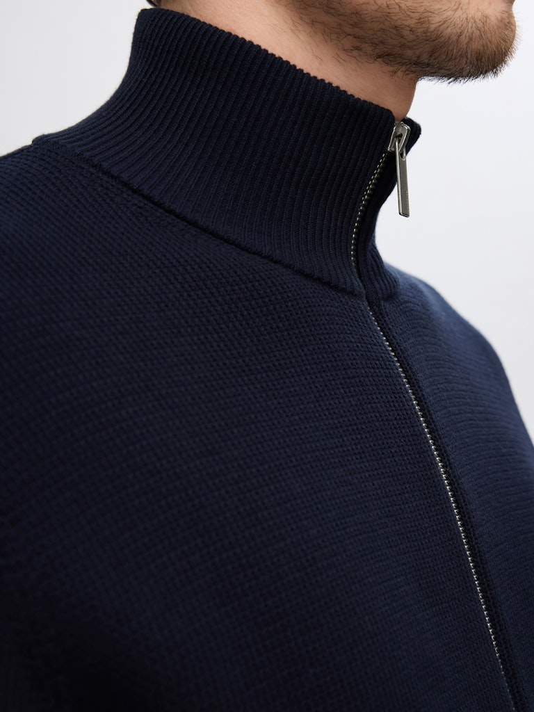 Slhdane LS Knit Structure Full Zip Noos