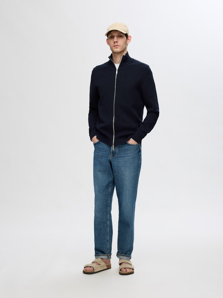 Slhdane LS Knit Structure Full Zip Noos