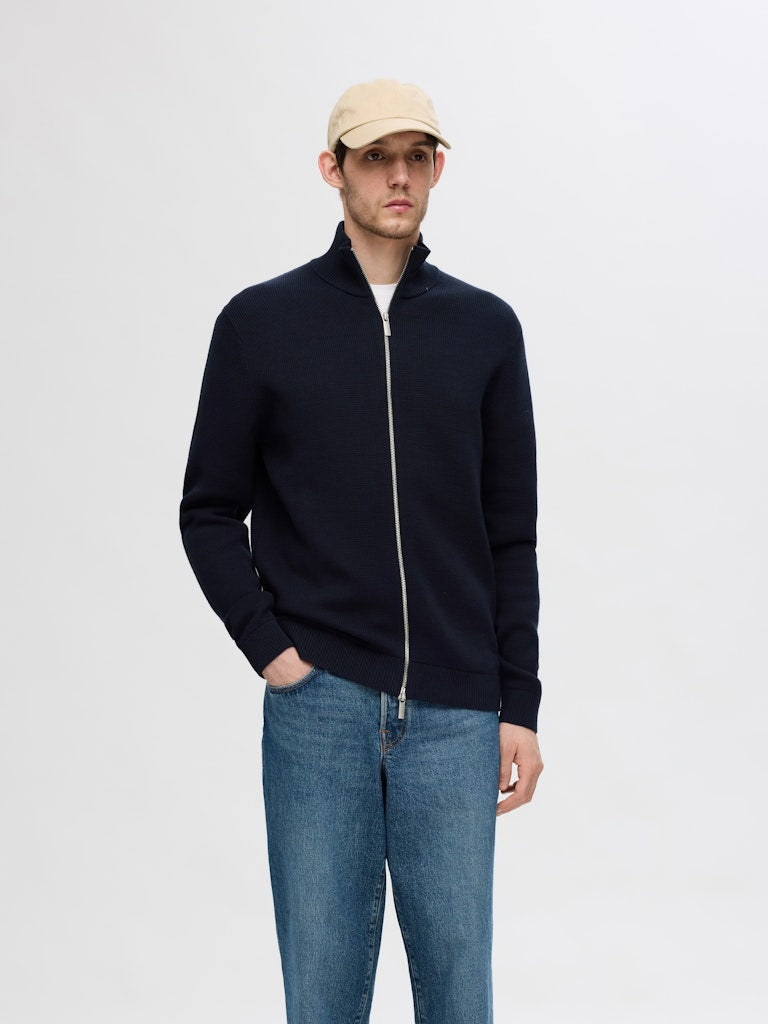 Slhdane LS Knit Structure Full Zip Noos
