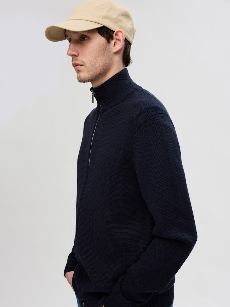Slhdane LS Knit Structure Full Zip Noos