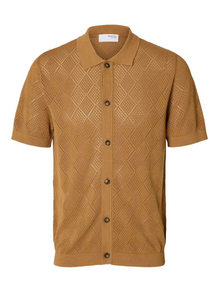 POLO - Slharco SS Knit Structure Polo Cardigan -  - Hr Ravn