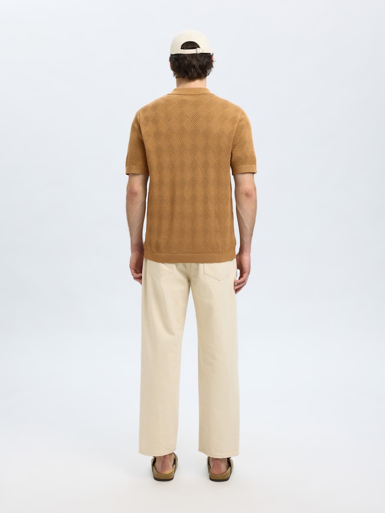 POLO - Slharco SS Knit Structure Polo Cardigan -  - Hr Ravn