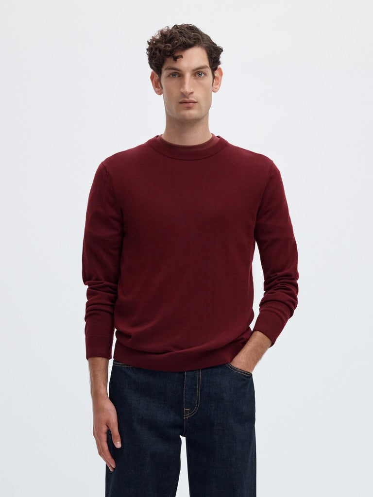 Slhtray Ls Knit Merino Crew Neck Noos