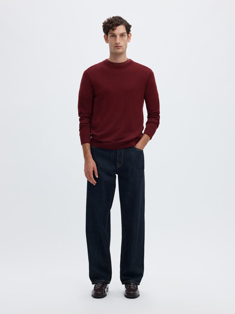 Slhtray Ls Knit Merino Crew Neck Noos