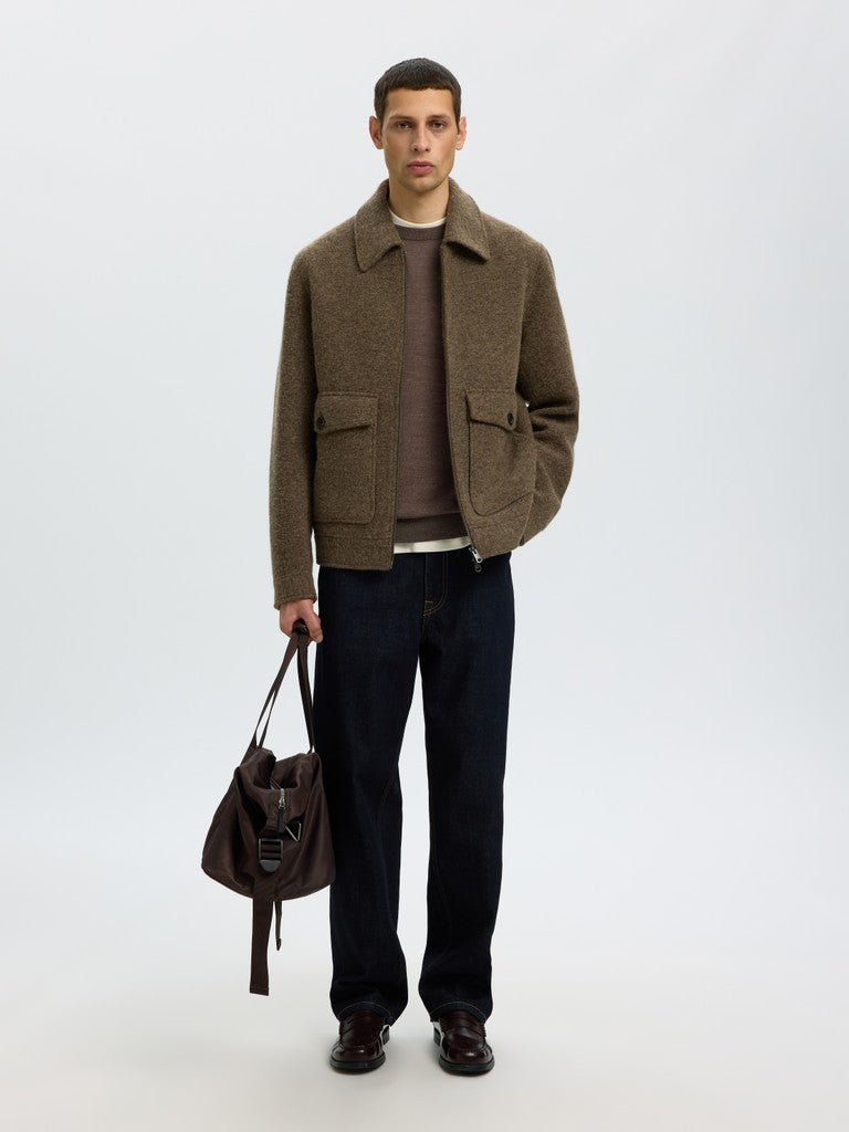 Slhtray Ls Knit Merino Crew Neck Noos