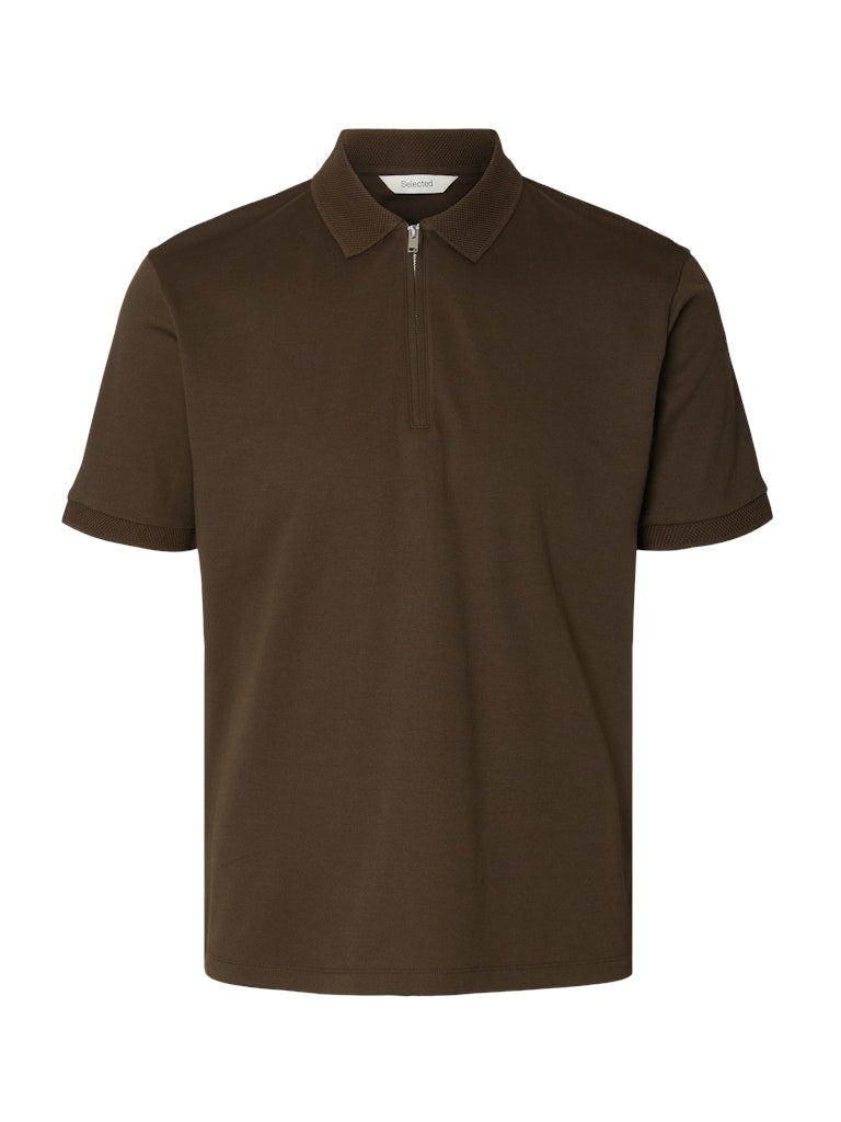 SlhFave Zip SS Polo